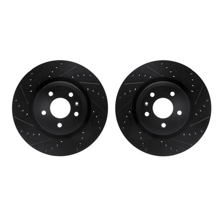 DYNAMIC FRICTION CO Rotors-Drilled and Slotted-Black, Zinc Plated black, Zinc Coated, 8002-54079 8002-54079